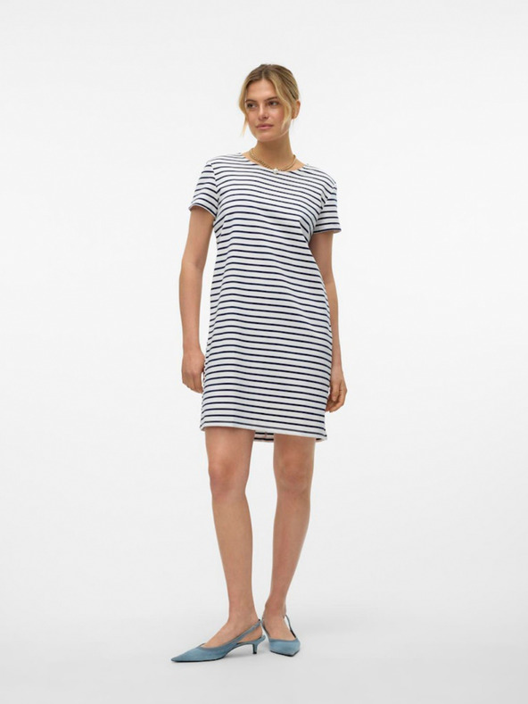 Vero Moda Modro-bílé dámské pruhované šaty Vero Moda Abby