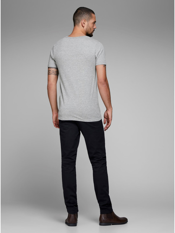 Jack & Jones Světle šedé žíhané basic tričko Jack & Jones Basic