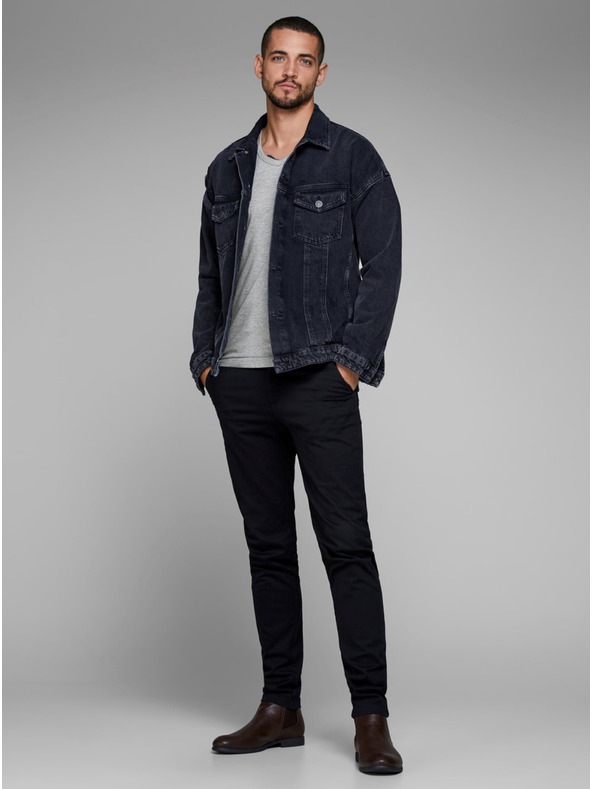 Jack & Jones Světle šedé žíhané basic tričko Jack & Jones Basic