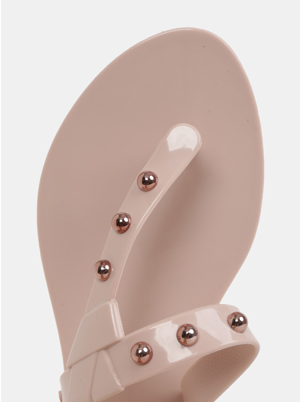 Zaxy Světle růžové žabky s detaily v růžovozlaté barvě Zaxy Spike