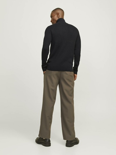 Jack & Jones Černý pánský svetr na zip Jack & Jones