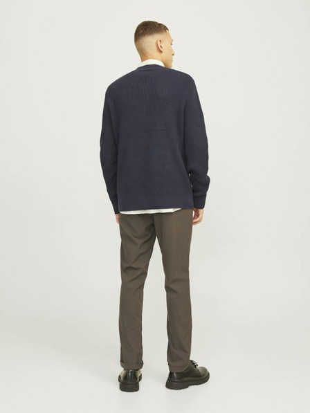 Jack & Jones Tmavě hnědé pánské chino kalhoty Jack & Jones Marco