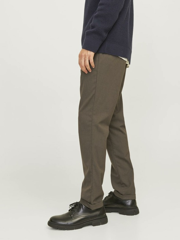 Jack & Jones Tmavě hnědé pánské chino kalhoty Jack & Jones Marco