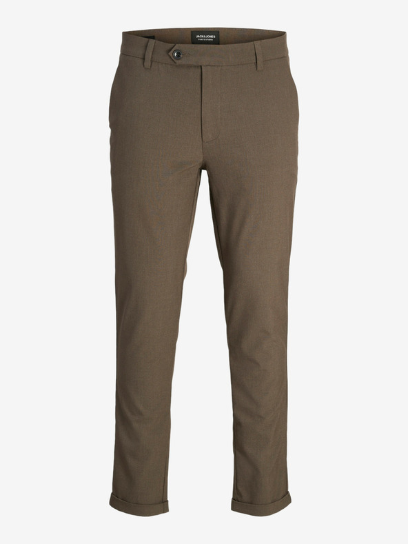Jack & Jones Tmavě hnědé pánské chino kalhoty Jack & Jones Marco