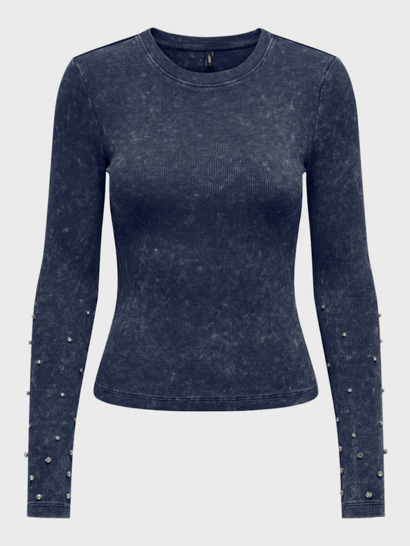 ONLY Tmavě modré dámské žebrované tričko ONLY Valerie