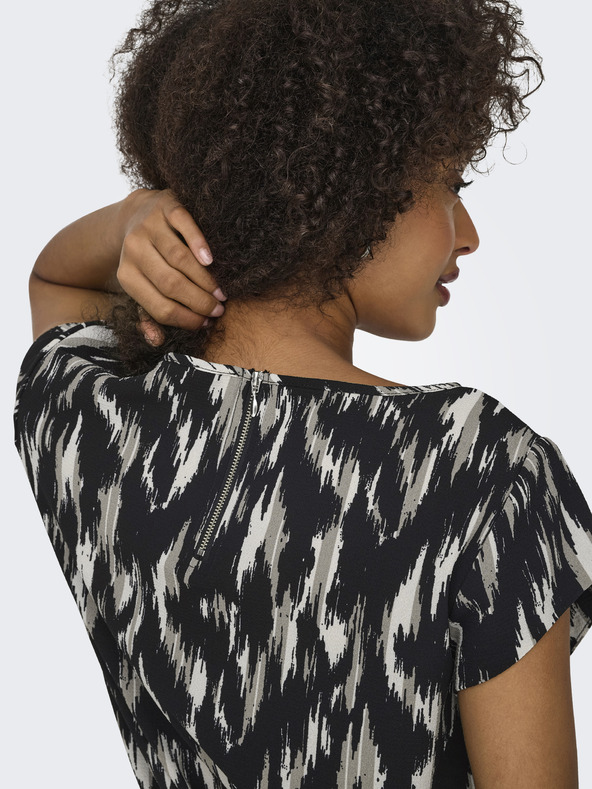 ONLY Béžovo-černá dámská vzorovaná halenka ONLY Vic