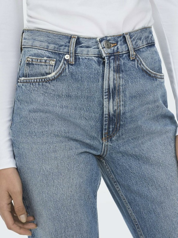 ONLY Modré dámské straight fit džíny ONLY Riley