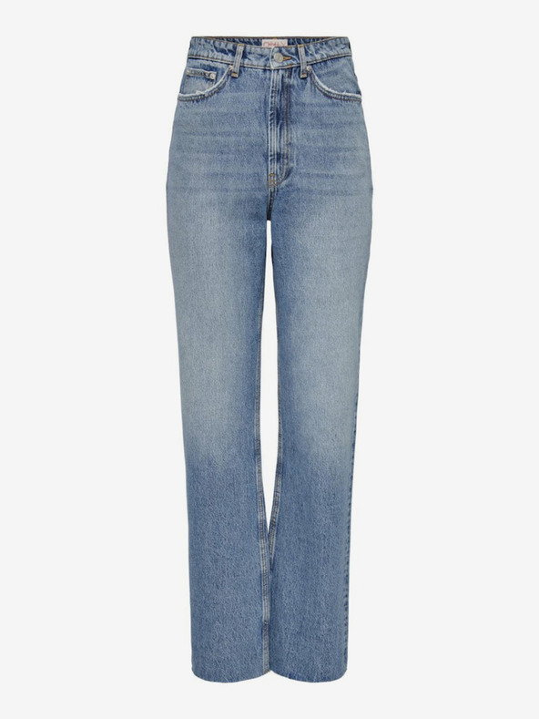 ONLY Modré dámské straight fit džíny ONLY Riley