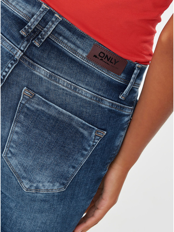 ONLY Modré skinny fit džíny s potrhaným efektem ONLY