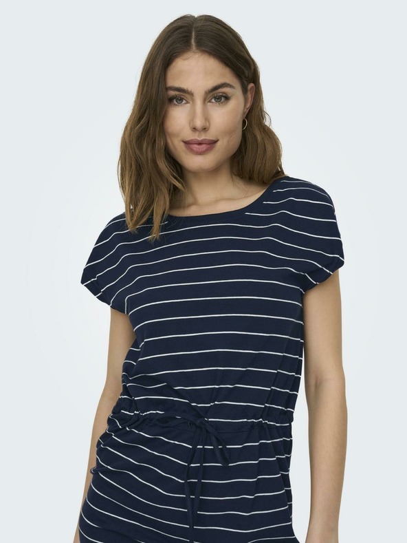 ONLY Bílo-modré dámské pruhované šaty ONLY