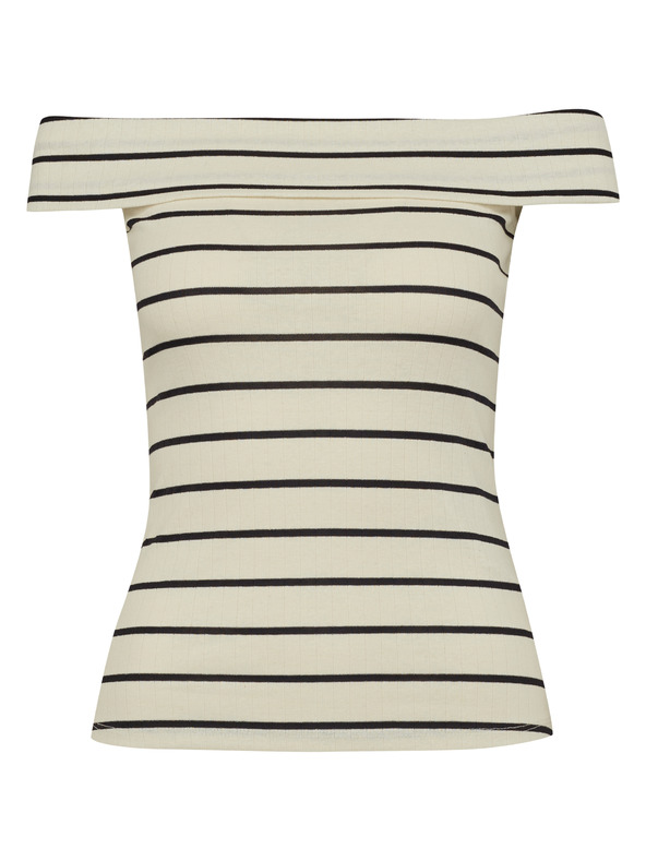 Orsay Bílo-černé dámské tričko s krátkým rukávem ORSAY