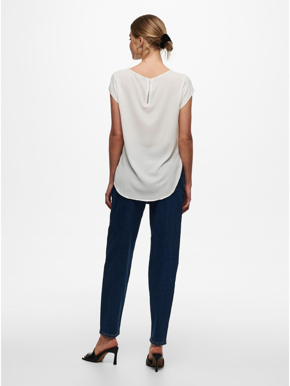 ONLY Krémová halenka se zipem v zadní části ONLY Vic