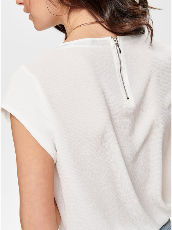 ONLY Krémová halenka se zipem v zadní části ONLY Vic