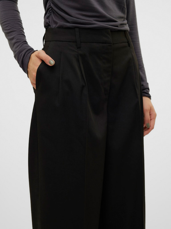 Vero Moda Černé dámské široké kalhoty Vero Moda Nila
