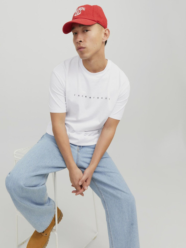 Jack & Jones Bílé pánské tričko Jack & Jones Star