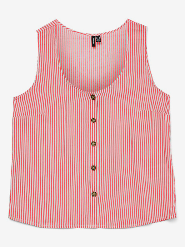 Vero Moda Bílo-oranžová dámská pruhovaná halenka Vero Moda