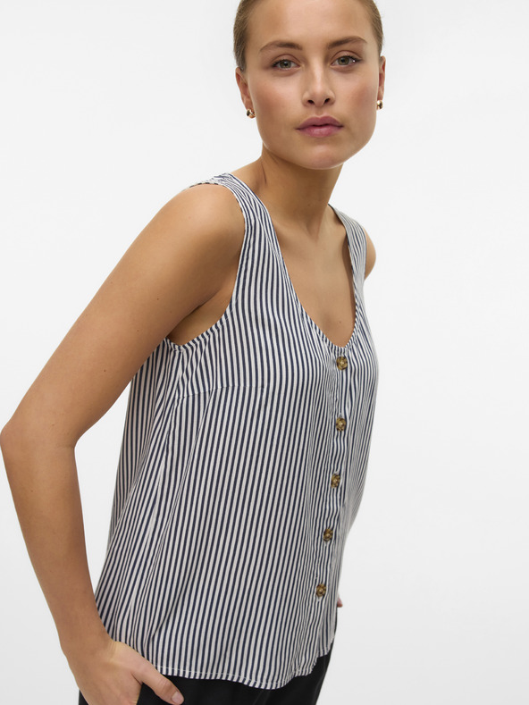Vero Moda Bílo-modrá dámská pruhovaná halenka Vero Moda