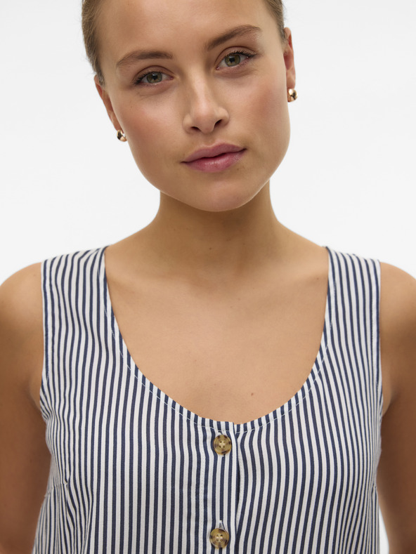 Vero Moda Bílo-modrá dámská pruhovaná halenka Vero Moda