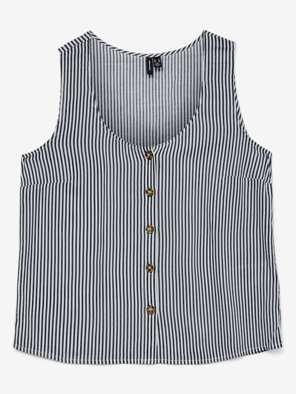 Vero Moda Bílo-modrá dámská pruhovaná halenka Vero Moda