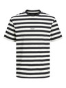 Jack & Jones Bílo-černé pánské pruhované tričko Jack & Jones