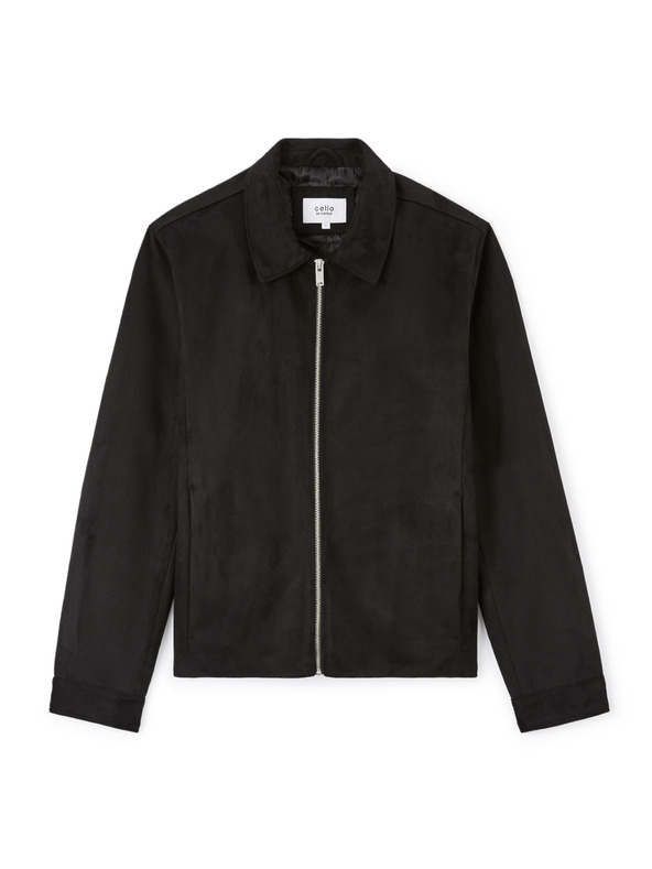 Celio Černá pánská bunda v semišové úpravě Celio Lufaster