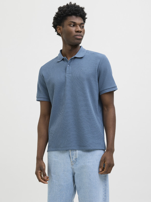 Jack & Jones Modré pánské polo tričko Jack & Jones
