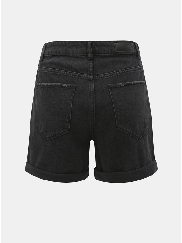 Vero Moda Černé džínové kraťasy s vysokým pasem VERO MODA Nineteen