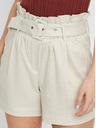 Vero Moda Béžové pruhované kraťasy s vysokým pasem VERO MODA Gally