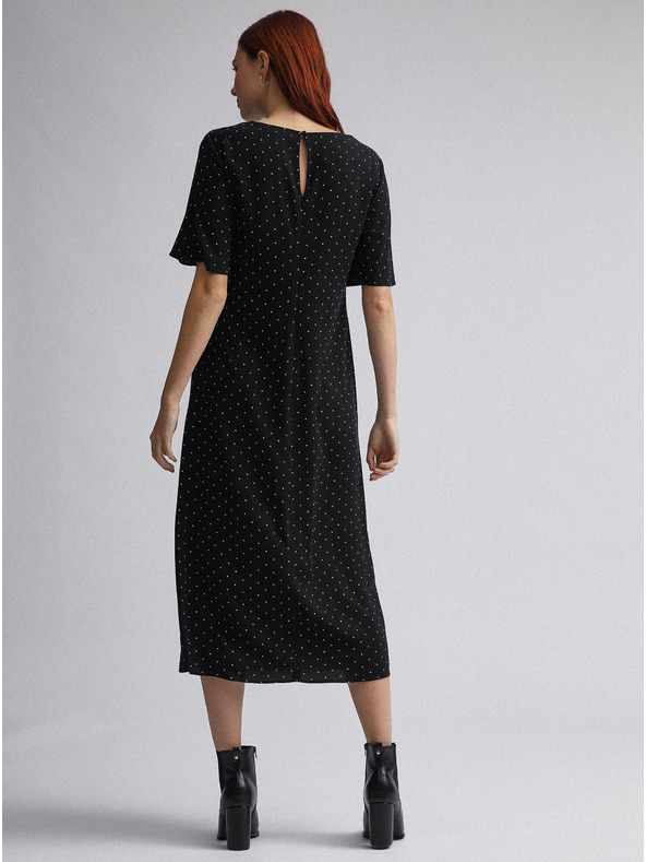 Dorothy Perkins Černé puntíkované midišaty Dorothy Perkins