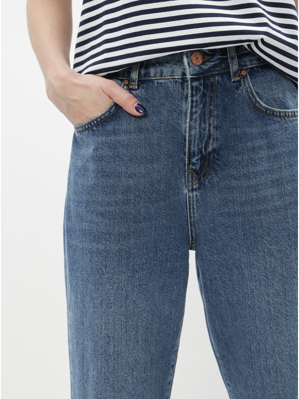 Noisy May Modré mom fit džíny Noisy May Isabel