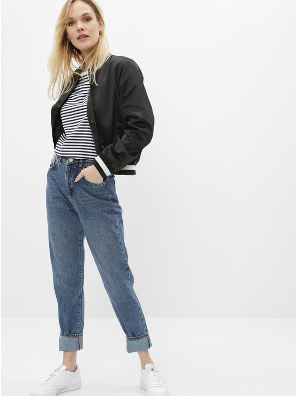 Noisy May Modré mom fit džíny Noisy May Isabel