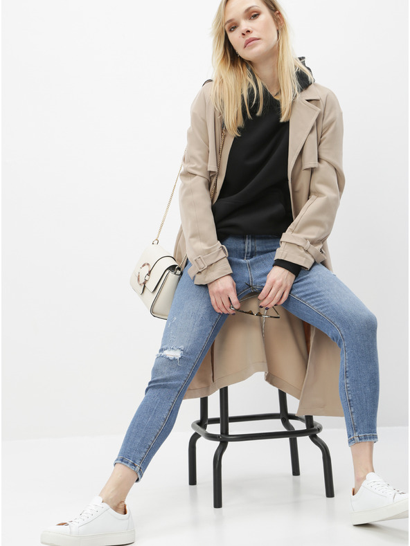 ONLY Modré zkrácené skinny fit džíny ONLY Mila