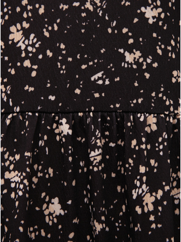 Miss Selfridge Černé vzorované maxi šaty Miss Selfridge