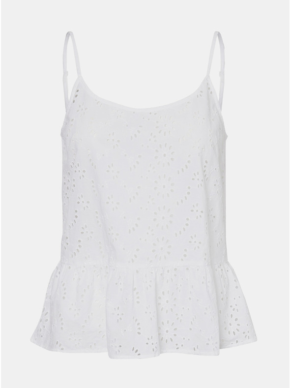 Noisy May Bílý top s madeirou Noisy May-Selin