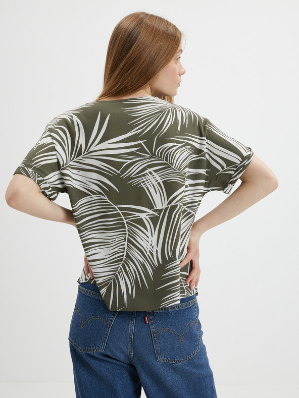 ONLY Khaki vzorovaná halenka ONLY Augustina