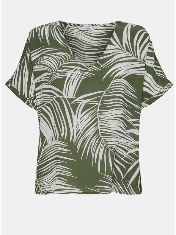 ONLY Khaki vzorovaná halenka ONLY Augustina