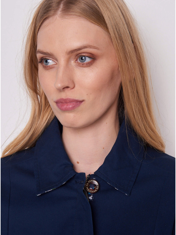 Tranquillo Tmavě modrý dámský zateplený trenčkot Tranquillo