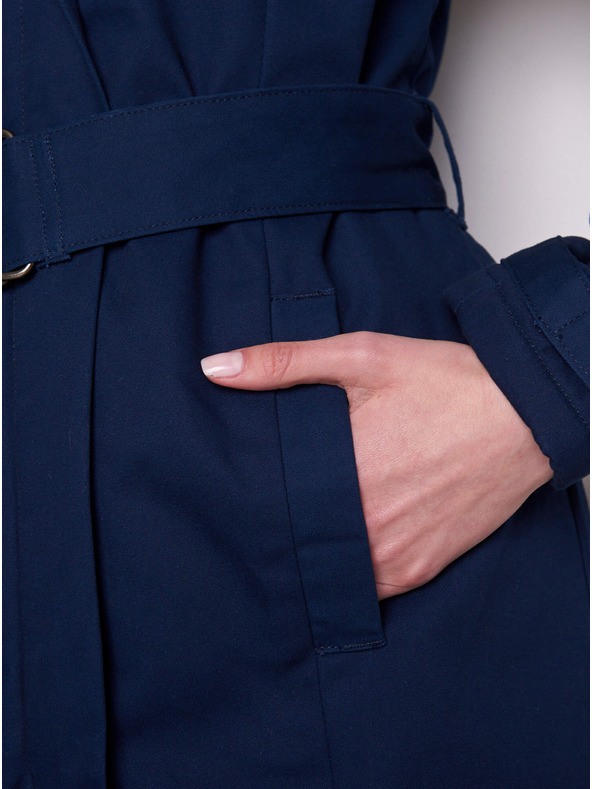 Tranquillo Tmavě modrý dámský zateplený trenčkot Tranquillo