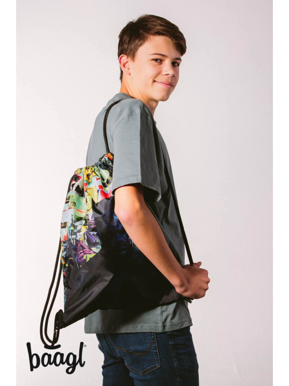 BAAGL  BAAGL 3 SET Skate Batman Comics: batoh, etue, sáček