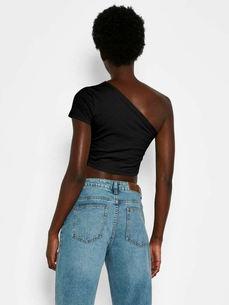 Noisy May Černý asymetrický crop top Noisy May Nini