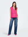 ONLY Tmavě růžová dámská lněná vesta ONLY Caro