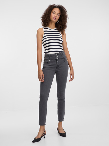 Orsay Tmavě šedé dámské skinny fit džíny ORSAY