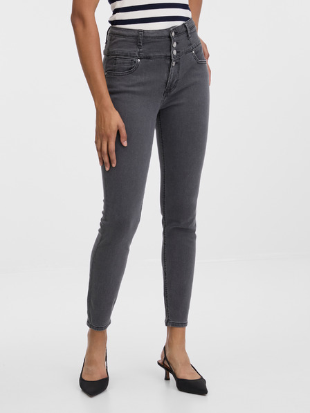 Orsay Tmavě šedé dámské skinny fit džíny ORSAY