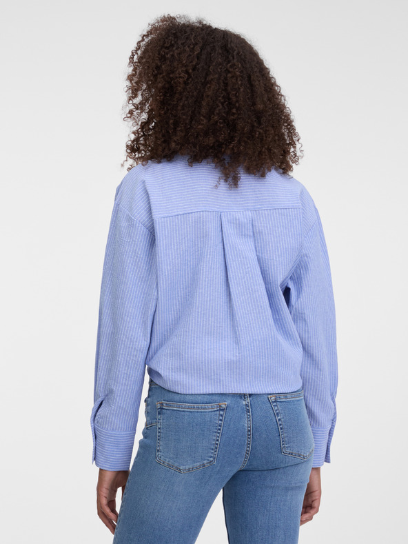 Orsay Světle modrá dámská košile s výšivkou ORSAY