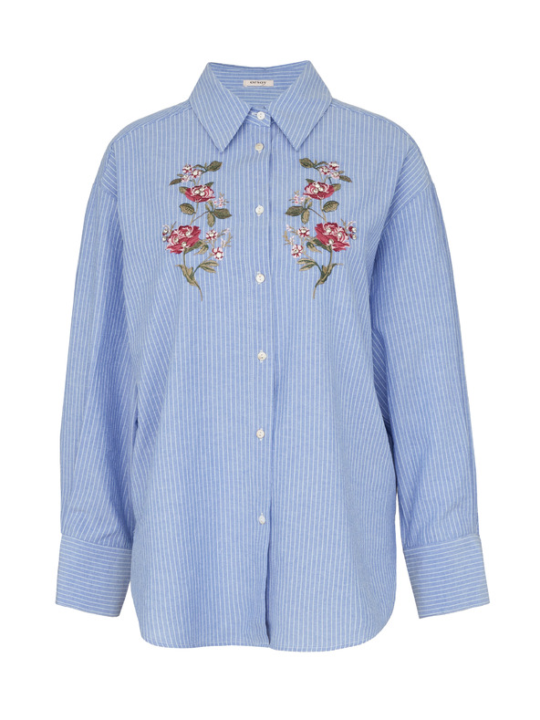 Orsay Světle modrá dámská košile s výšivkou ORSAY