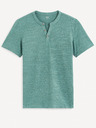 Celio Zelené pánské tričko s knoflíky Celio Cegeti