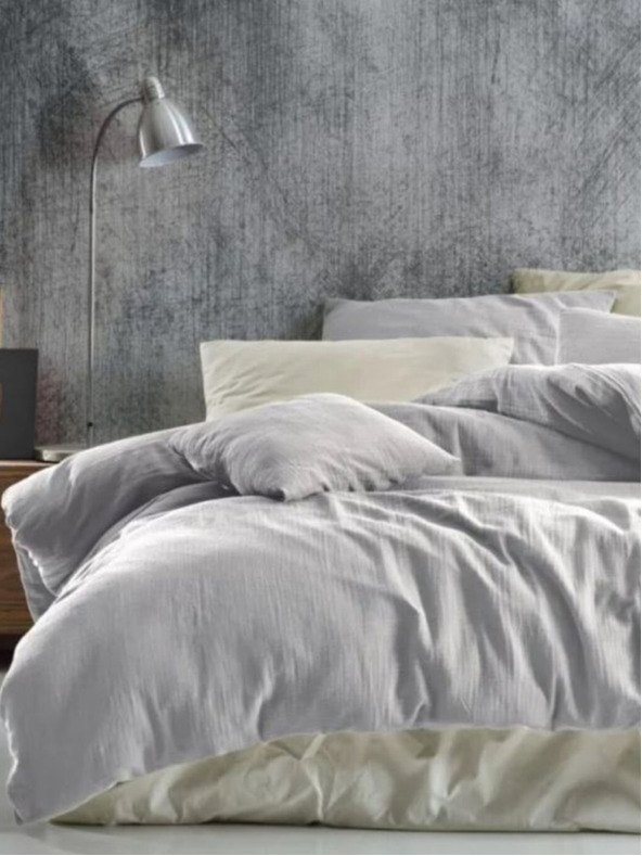 Kvalitex Francouzské mušelínové povlečení 240x200, 70x90cm světle šedé Kvalitex