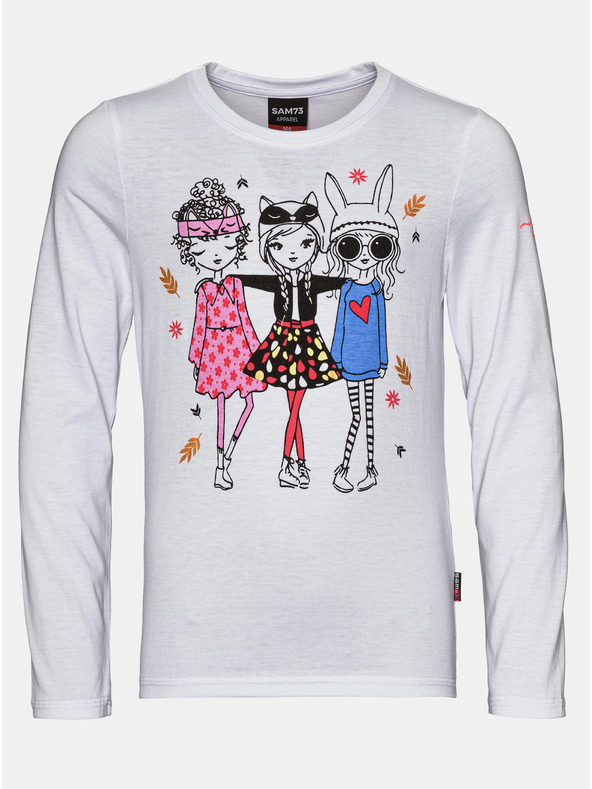 Sam 73 Bílé holčičí tričko s potiskem SAM 73 Camilla