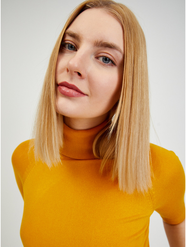 Orsay Žlutý dámský svetr s krátkým rukávem ORSAY