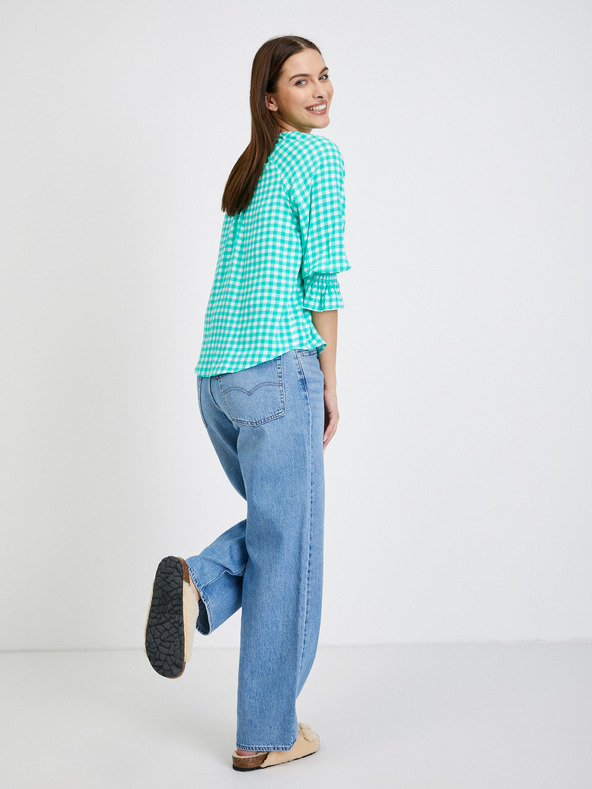 Orsay Světle zelená kostkovaná halenka ORSAY